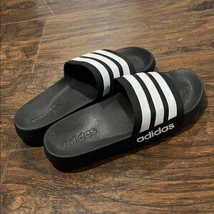 Adidas Black and White Slides